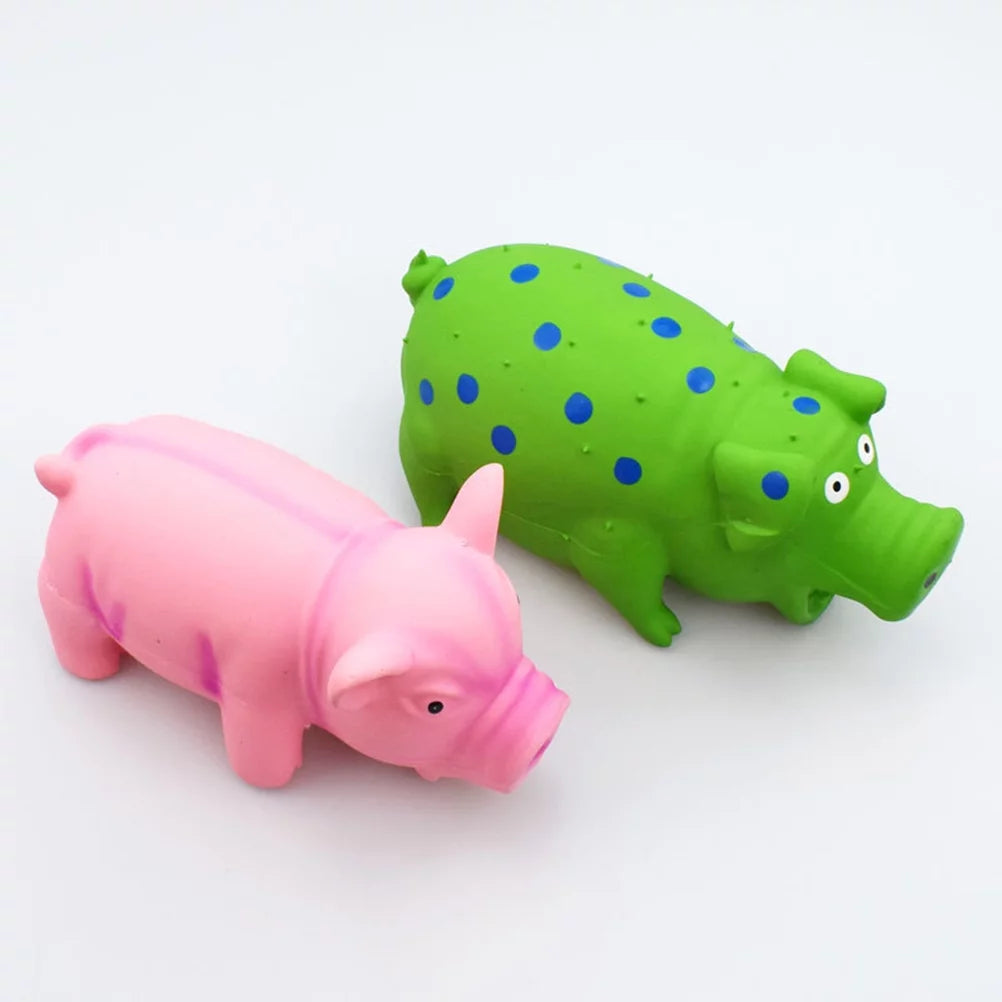 Pig Chew Toy for Dogs with Funny Sound - Teeth Grinding and Chew Supply (Green)