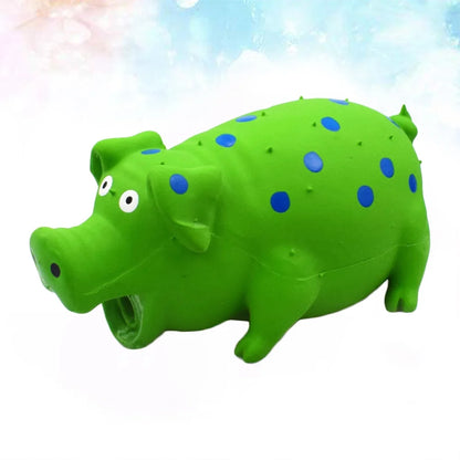 Pig Chew Toy for Dogs with Funny Sound - Teeth Grinding and Chew Supply (Green)