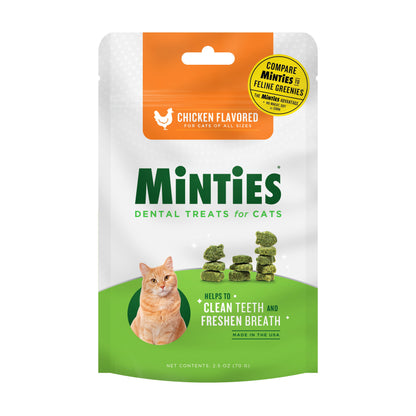 "Chicken Flavored Dental Cat Treats for Teeth Cleaning, 2.5 Oz"