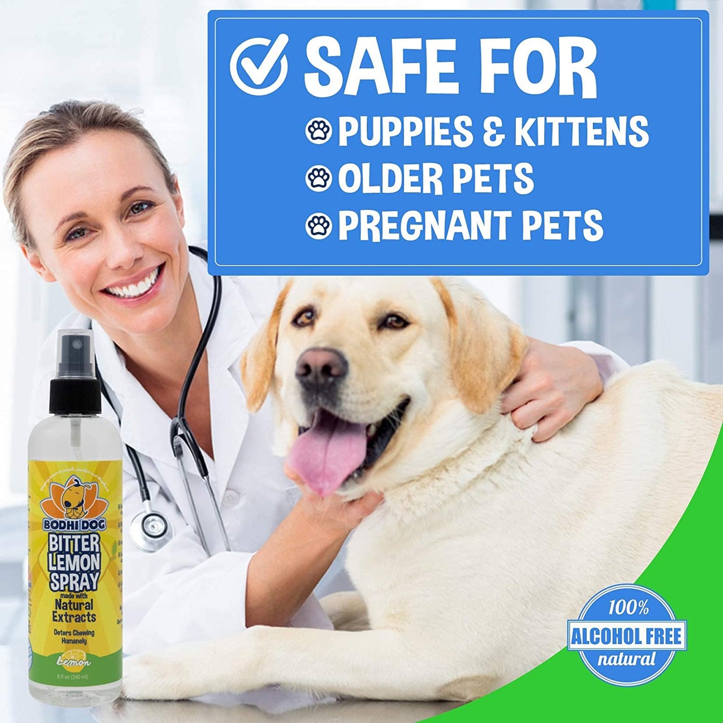 Bitter Lemon Spray | anti Chew Spray for Dogs and Cats | Kitten & Puppy Training anti Chew Spray | 100% Non Toxic | Made in USA (8Oz)