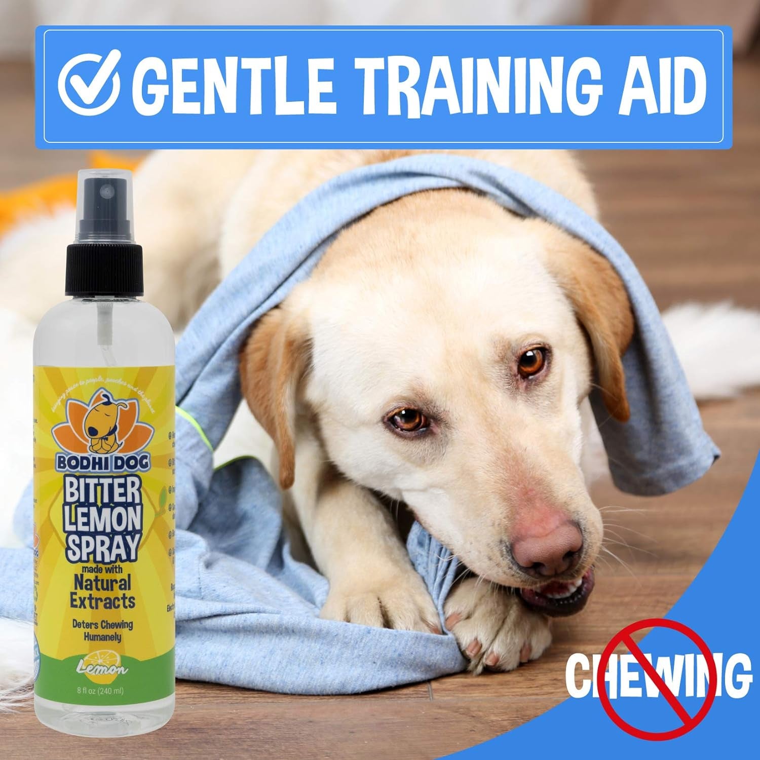 Bitter Lemon Spray | anti Chew Spray for Dogs and Cats | Kitten & Puppy Training anti Chew Spray | 100% Non Toxic | Made in USA (8Oz)